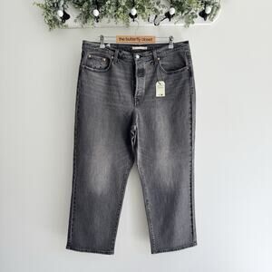 Women’s Levi’s Plus Size Ribcage Straight Ankle Jeans Black New Size 16W SH